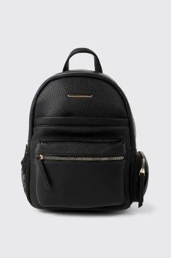 Pebbled Faux Leather Backpack