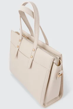 Pebbled Faux Leather Small Tote