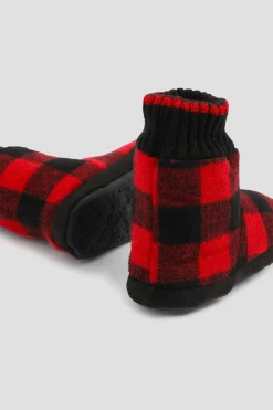 Plaid Bootie Slippers for Kids