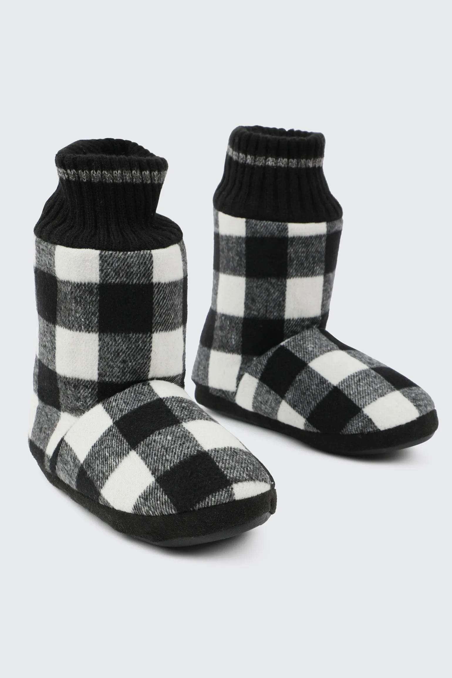 Plaid Bootie Slippers for men