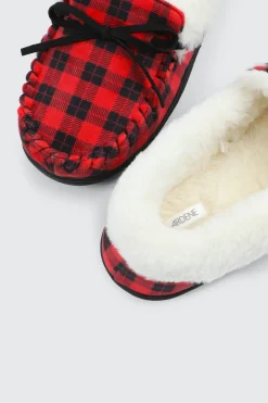 Plaid Moccasin Slippers