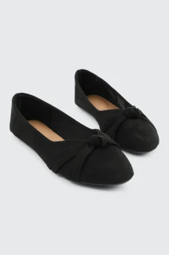 Pleated Bow Ballet Flats