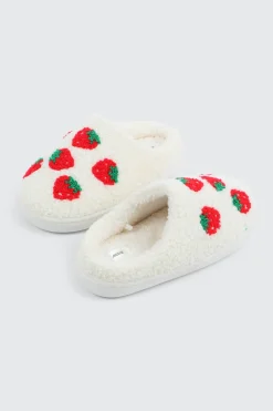 Plush Strawberry Slippers