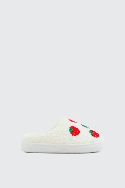 Plush Strawberry Slippers