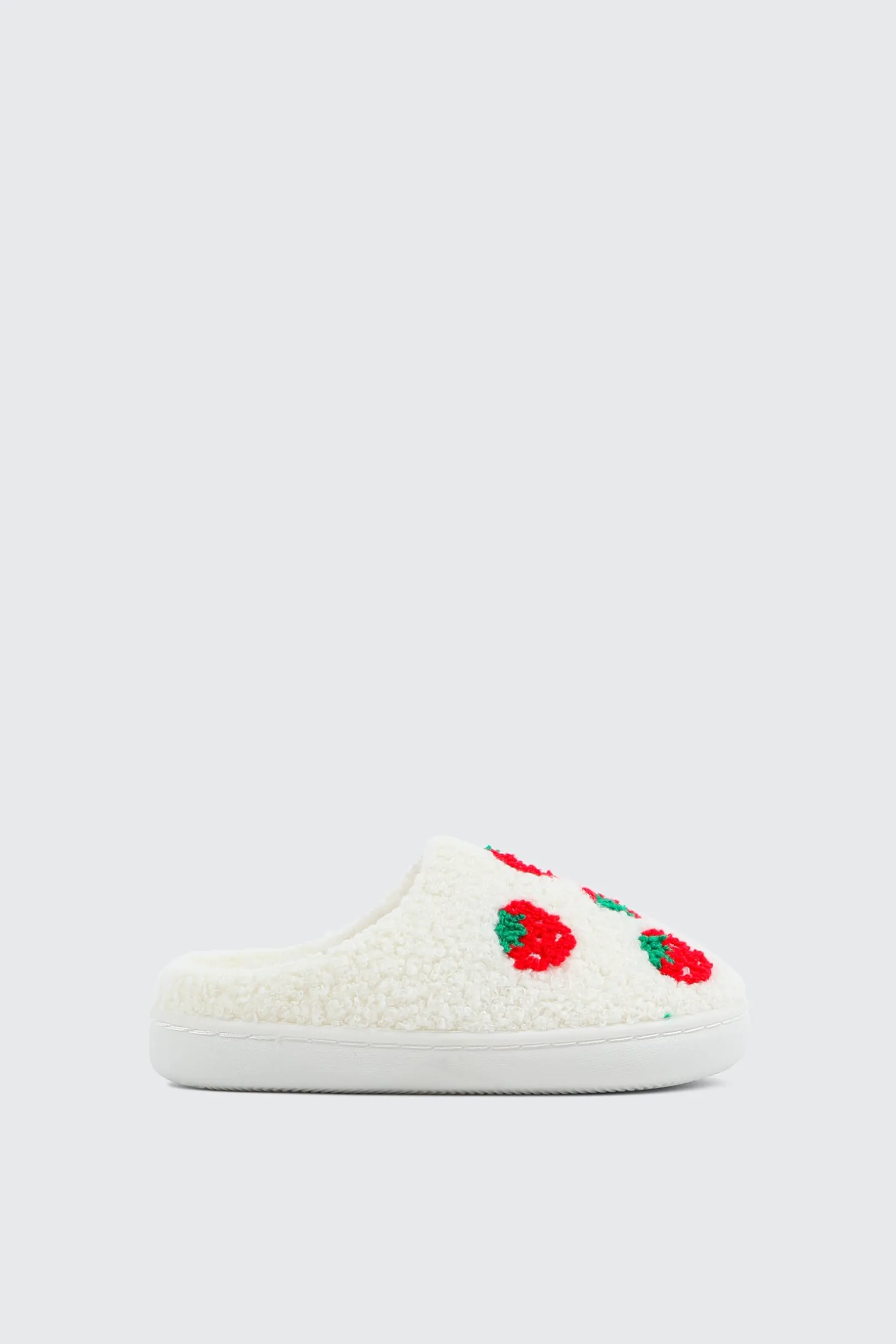 Plush Strawberry Slippers
