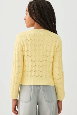 Pointelle Crew Neck Cardigan
