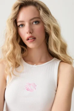 Pointelle Crop Tank Top
