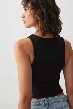 Pointelle Crop Tank Top