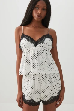 Polka Dot Sateen Sleepwear Set