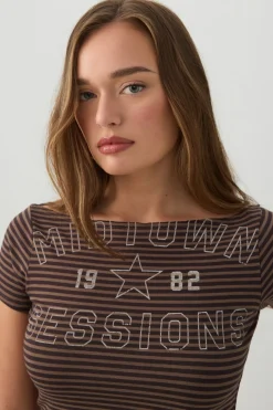 Printed Boatneck T-Shirt