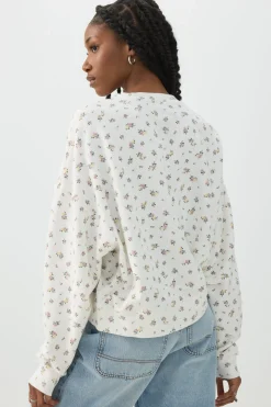 Printed French Terry Crew Neck Sweatshirt