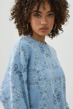 Printed French Terry Crew Neck Sweatshirt