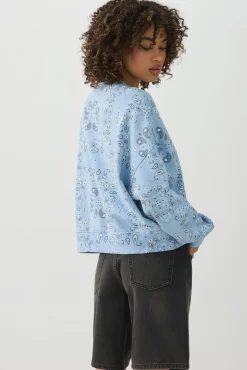 Printed French Terry Crew Neck Sweatshirt