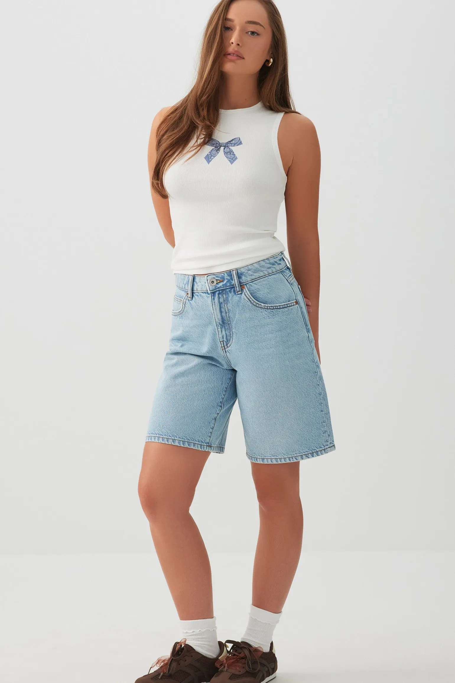 Printed High Neck Tank Top