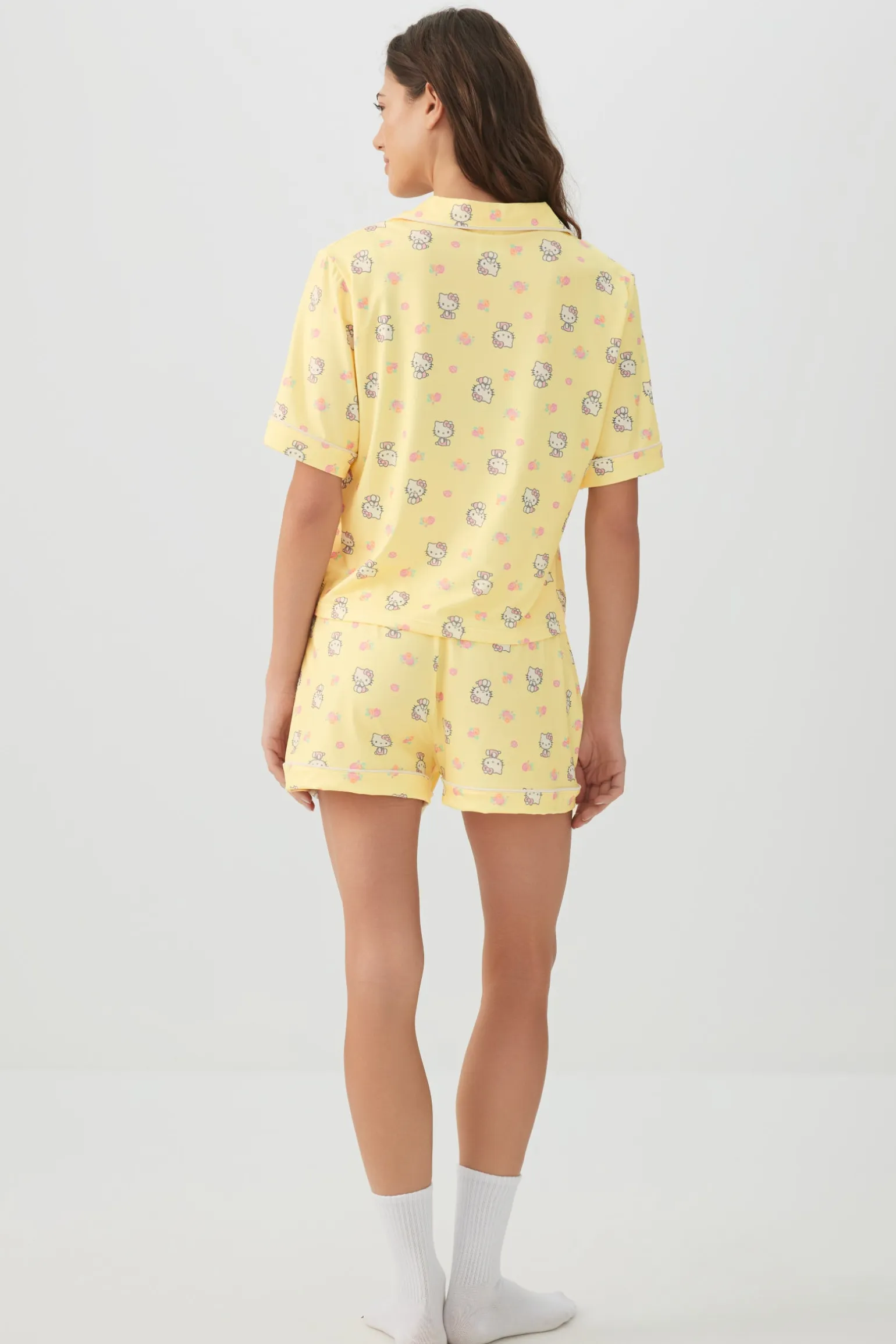 Printed Notch Collar Pajama Set
