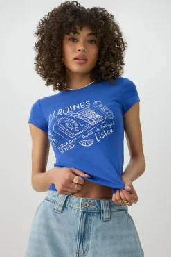 Printed Rib Crop T-Shirt