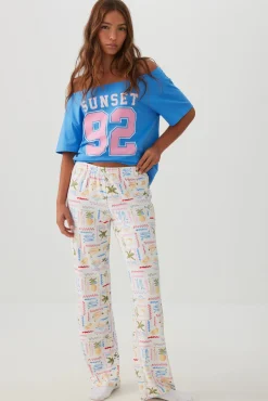 Printed Ultra Soft Straight Leg PJ Pants