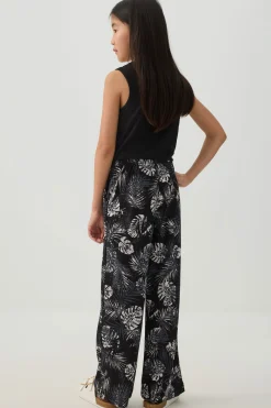 Printed Wide Leg Knit Crepe Pants
