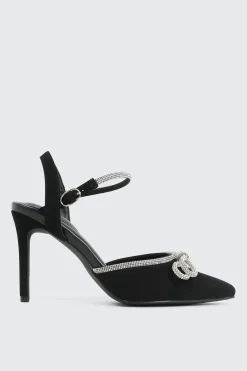 Pumps with Rhinestone Bow