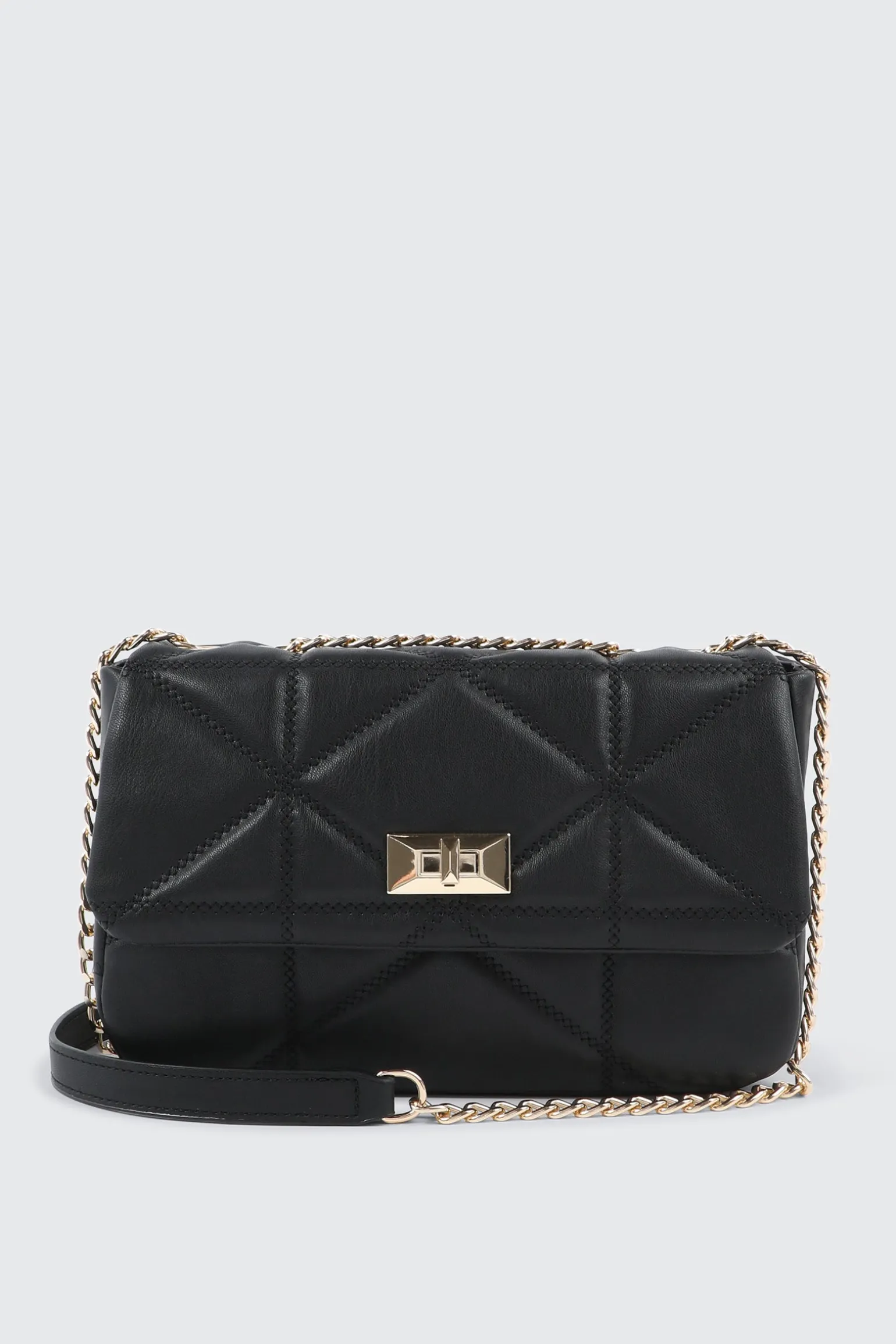 Quilted Faux Leather Crossbody Bag