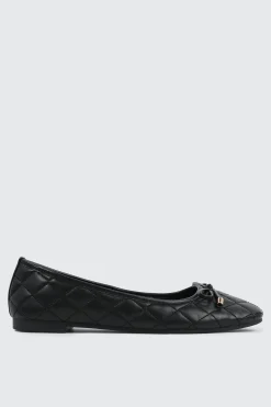 Quilted Square Toe Ballet Flats