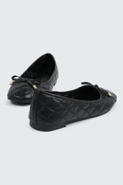 Quilted Square Toe Ballet Flats