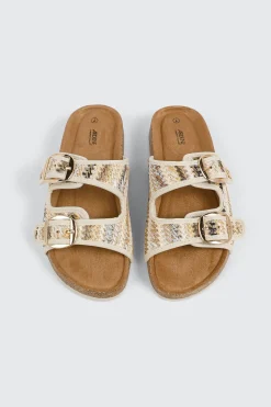 Raffia Flat Sandals