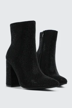 Rhinestone Ankle Boots