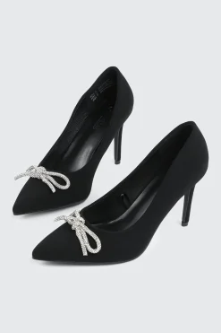 Rhinestone Bow Pumps