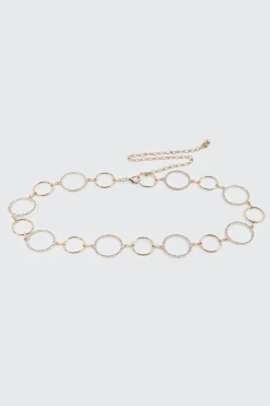 Rhinestone Ring Chain Belt