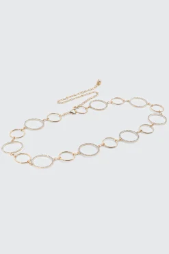 Rhinestone Ring Chain Belt