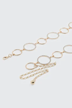 Rhinestone Ring Chain Belt
