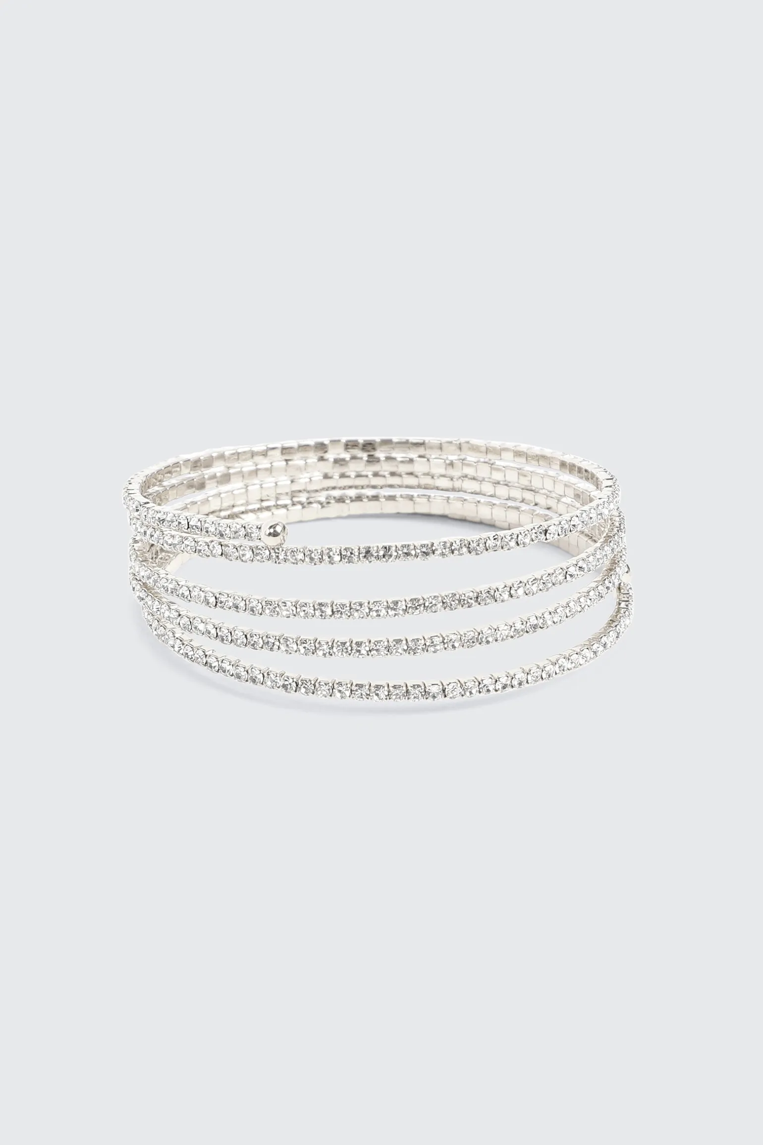 Rhinestone Spiral Bracelet