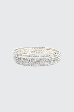Rhinestone Spiral Bracelet