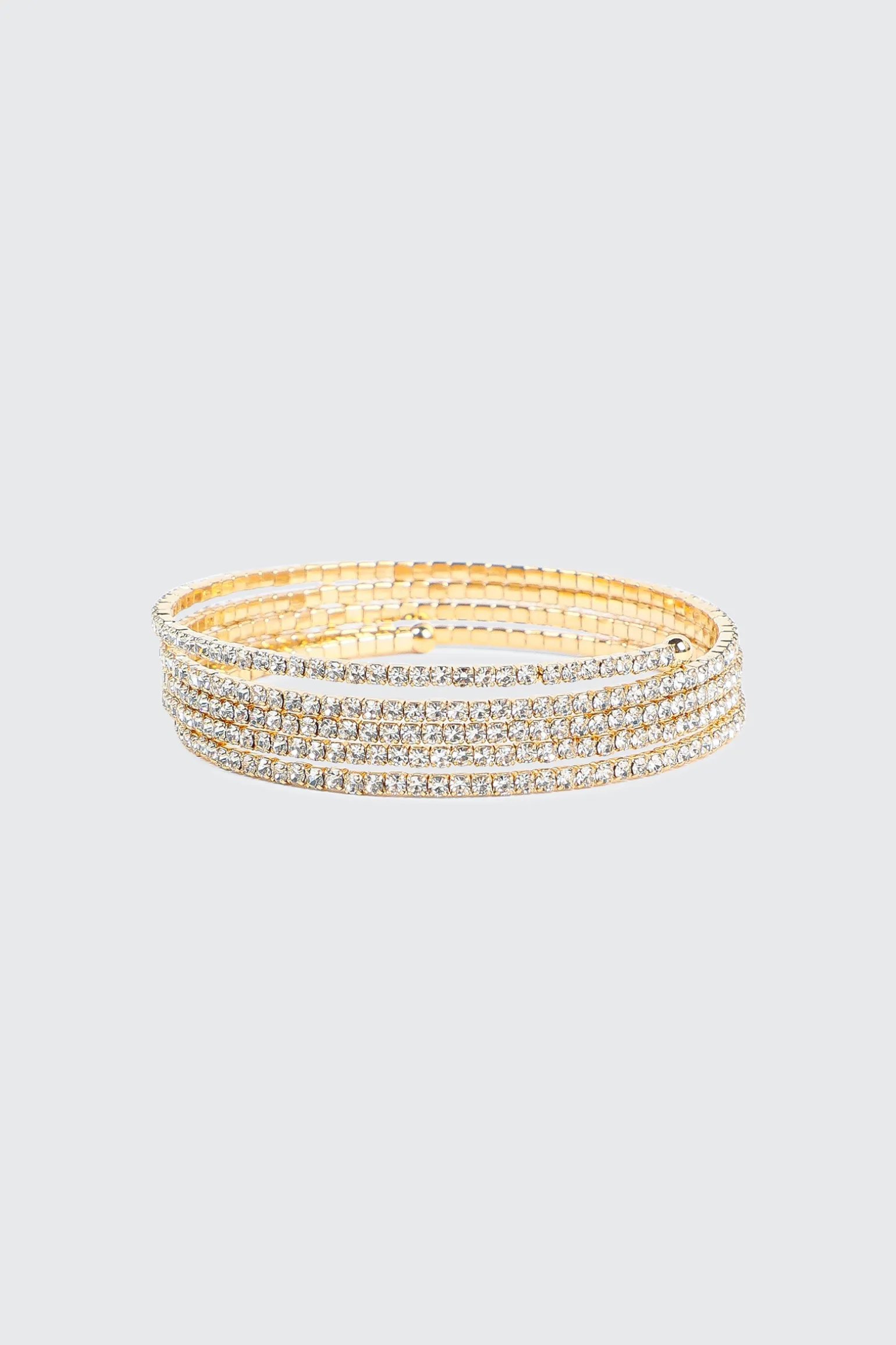 Rhinestone Spiral Bracelet
