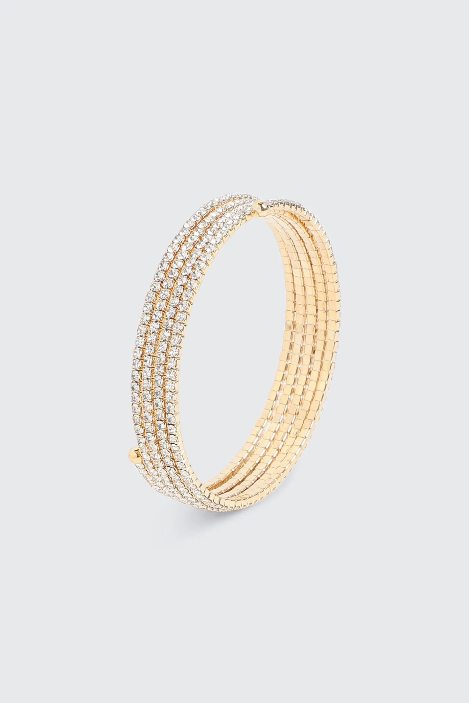 Rhinestone Spiral Bracelet