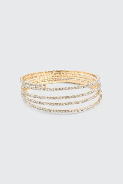 Rhinestone Spiral Bracelet