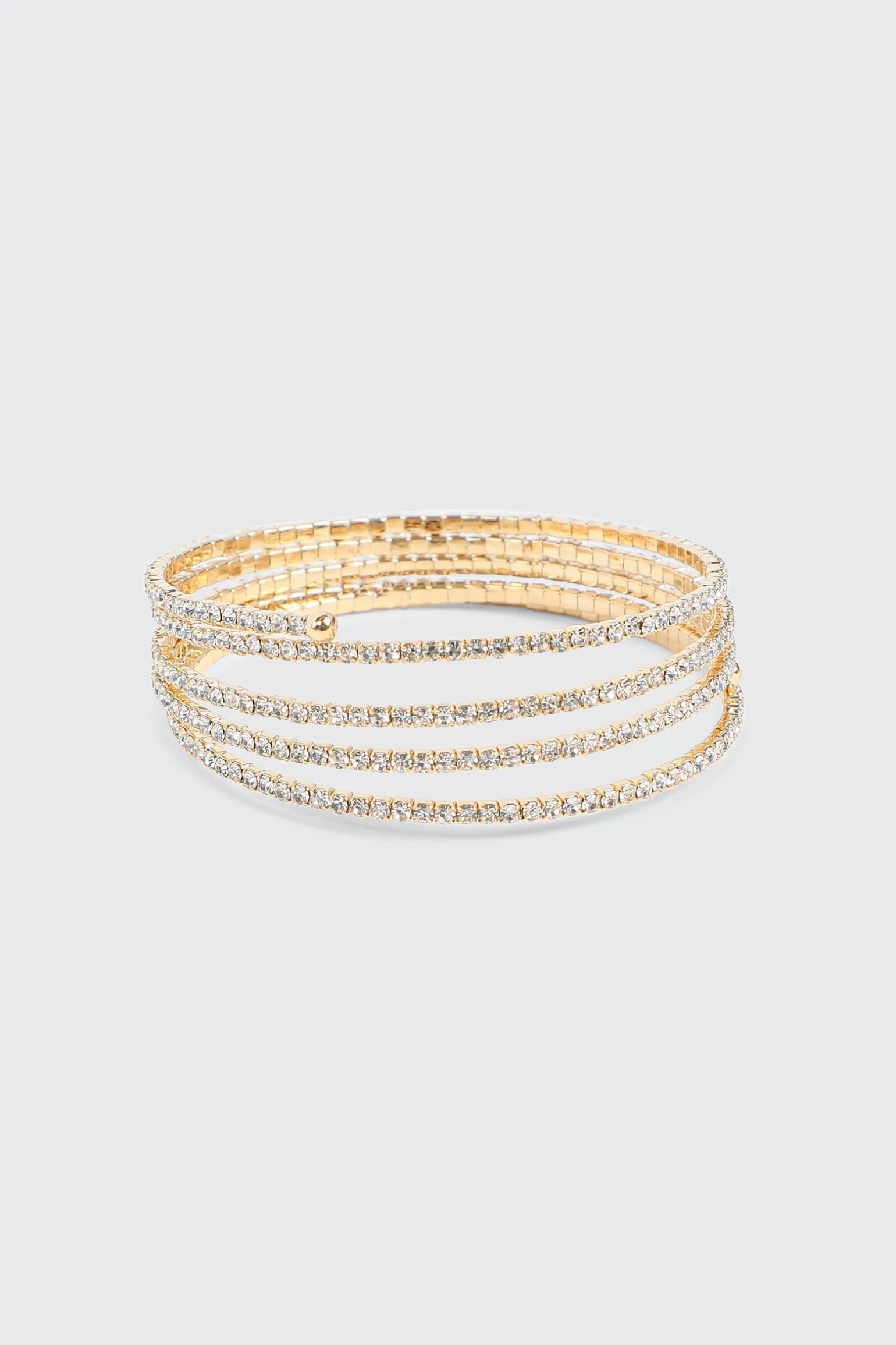 Rhinestone Spiral Bracelet