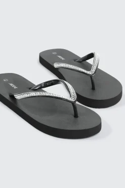 Rhinestone Straps Flip Flops