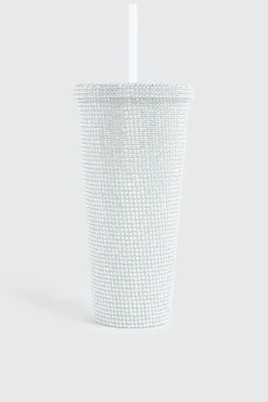 Rhinestone Tumbler Cup with Straw