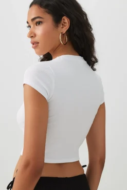 Rib Crew Neck Crop T-Shirt