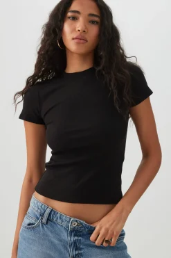 Rib Crew Neck T-Shirt