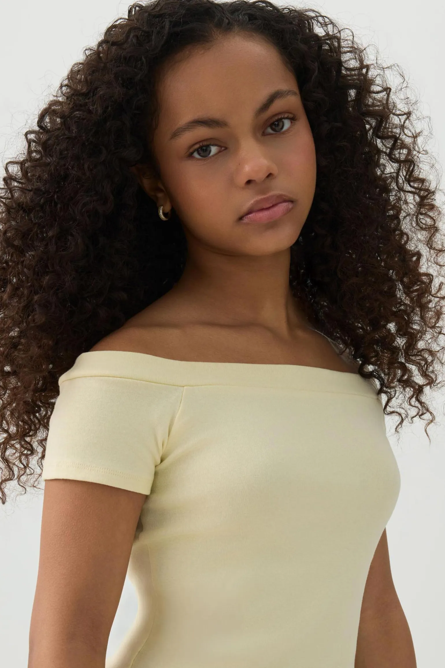 Rib Off Shoulder T-Shirt