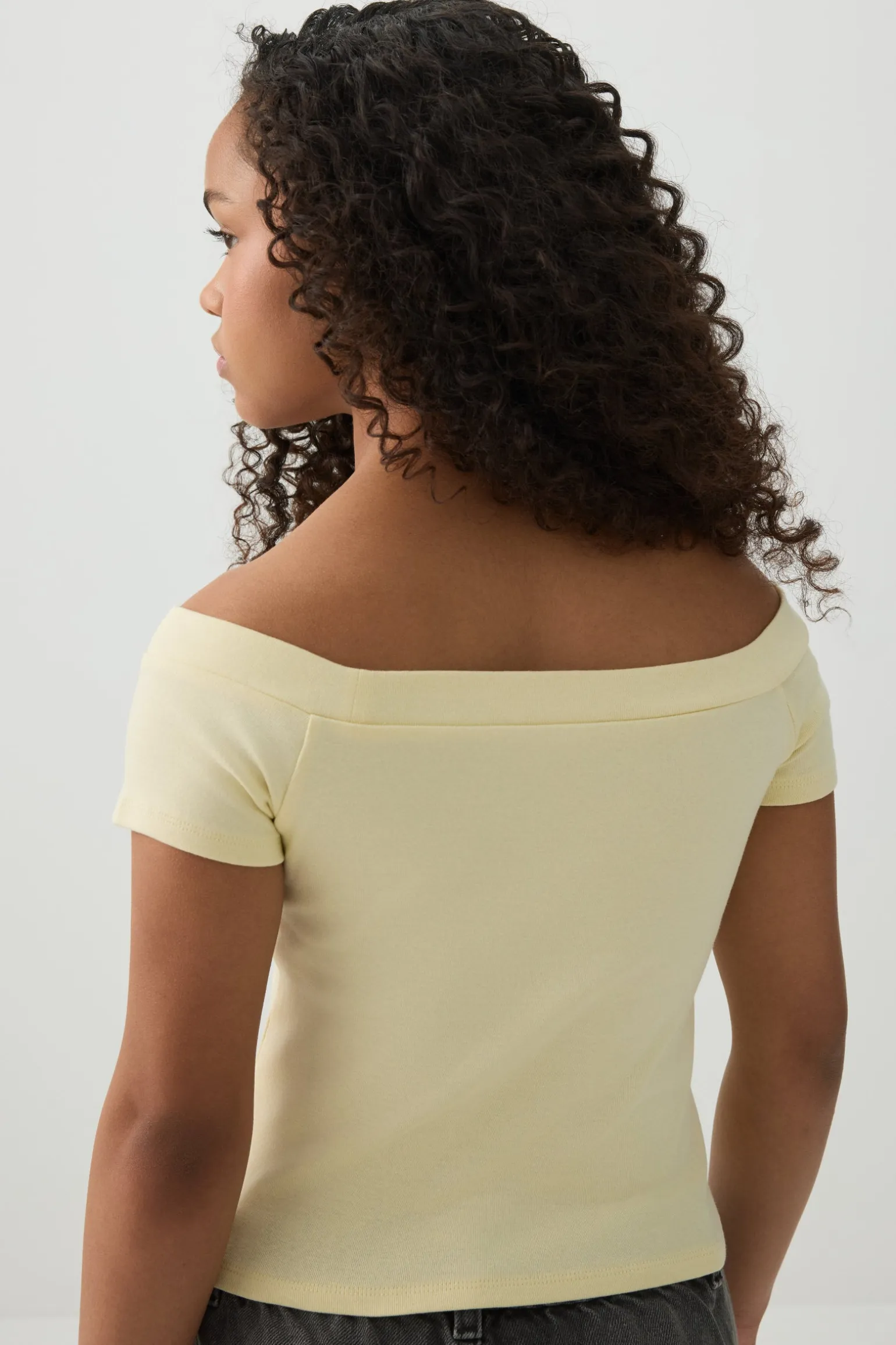 Rib Off Shoulder T-Shirt