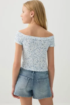 Rib Off Shoulder T-Shirt