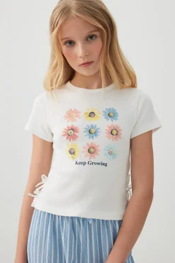 Rib Tee with Side Ties