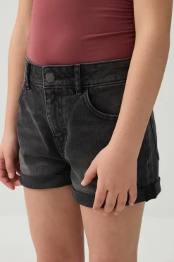 Rolled-Hem Denim Shorts