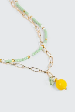 2 Row Lemon Necklace