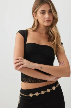 Ruched Lace Top