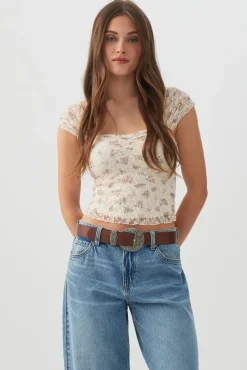 Ruched Lace Top